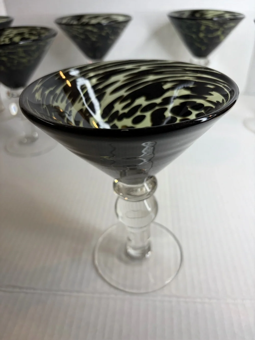 Pier 1 martini glasses  4 Hand Blown